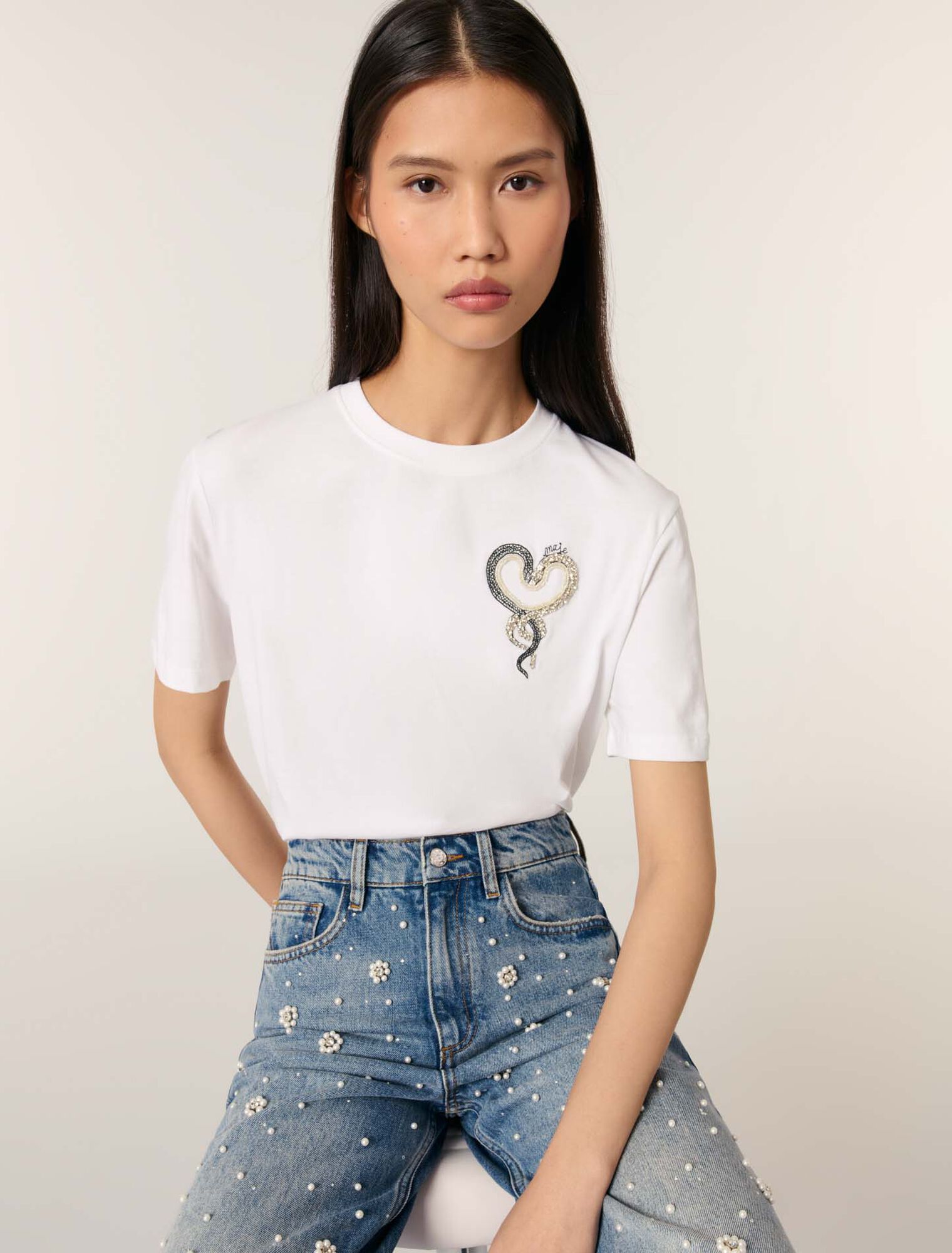 T-Shirt mit Stickerei