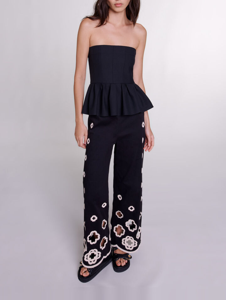 Lange gehäkelte Hose