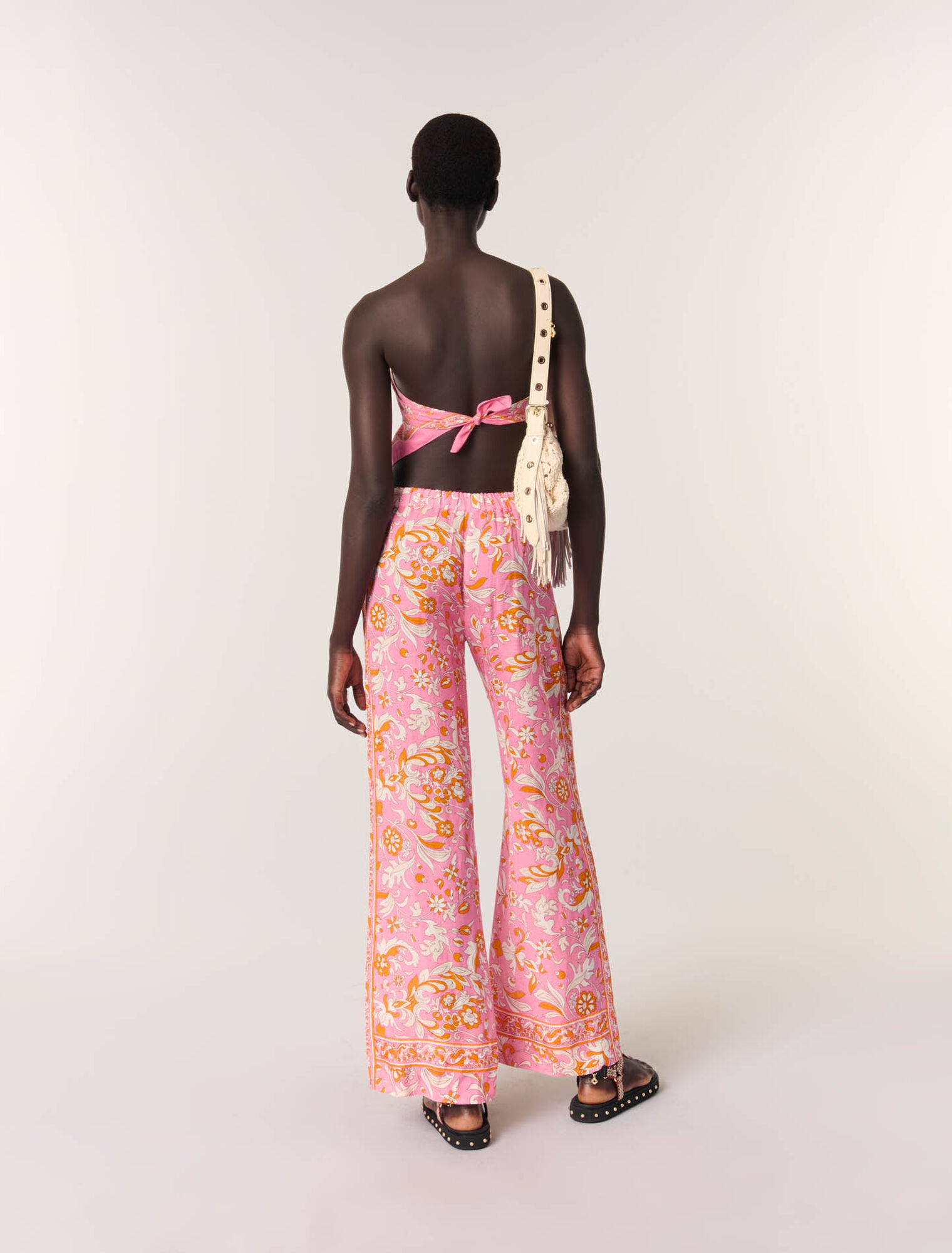 Bedruckte Leinenhose
