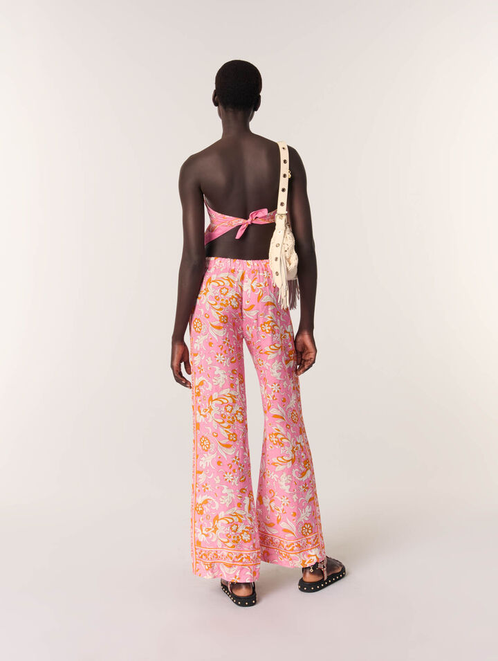 Bedruckte Leinenhose