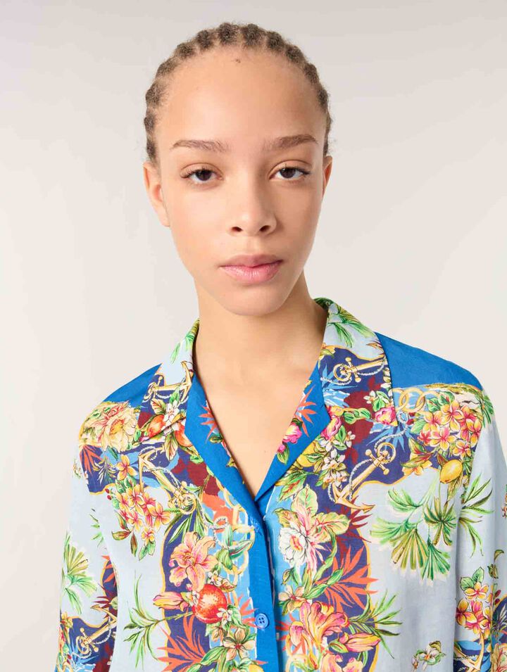 Kurze gemusterte Bluse