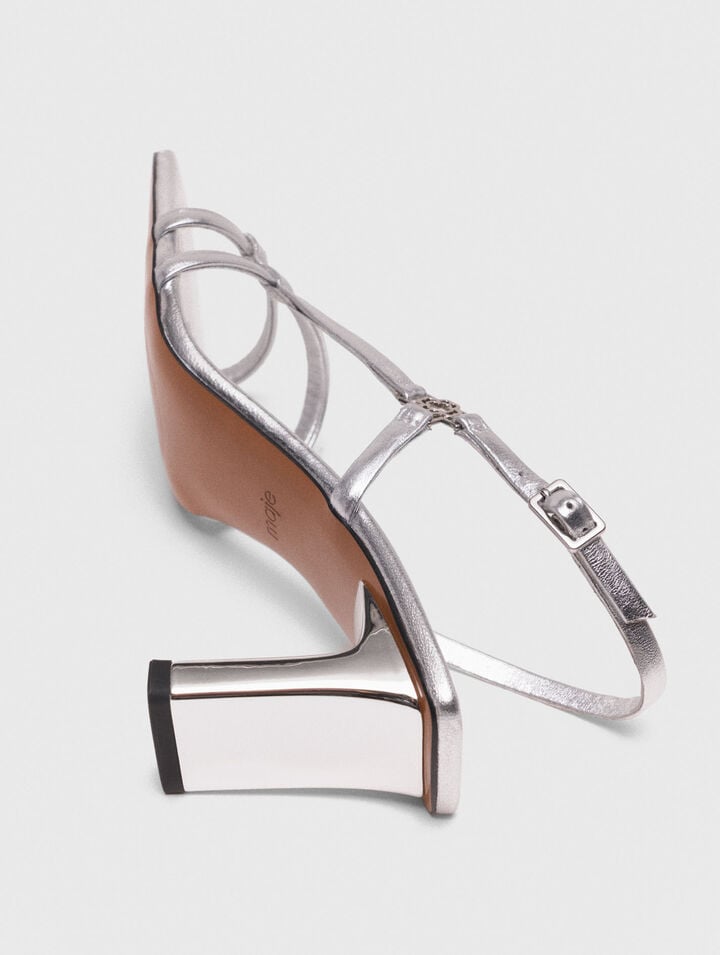 Metallic-Riemchensandale