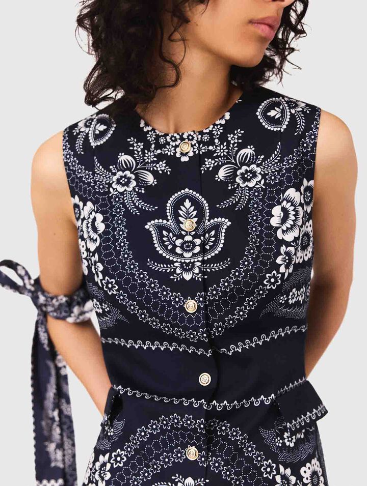 Gerades Kleid mit Print