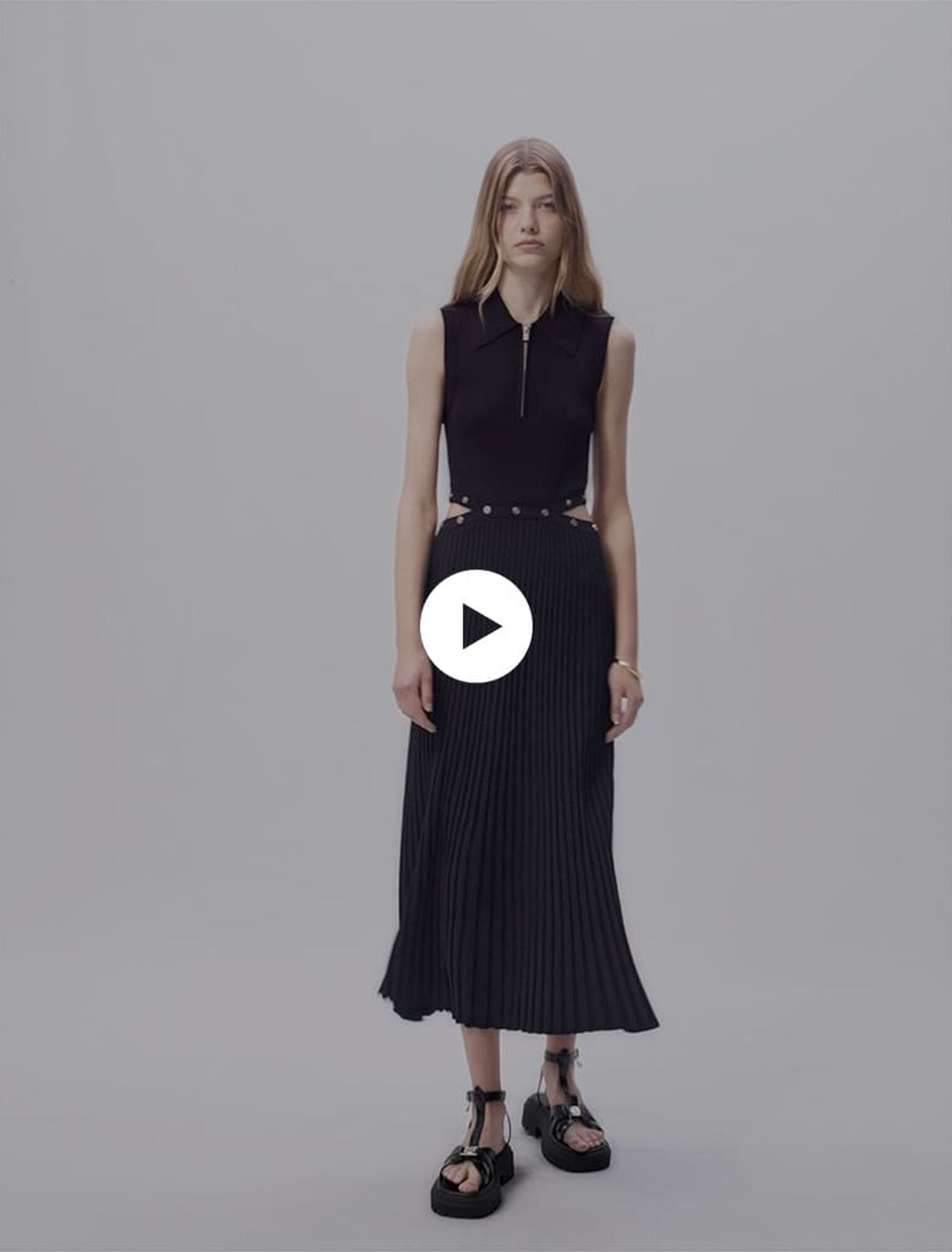 Langes Kleid aus Rippstrick