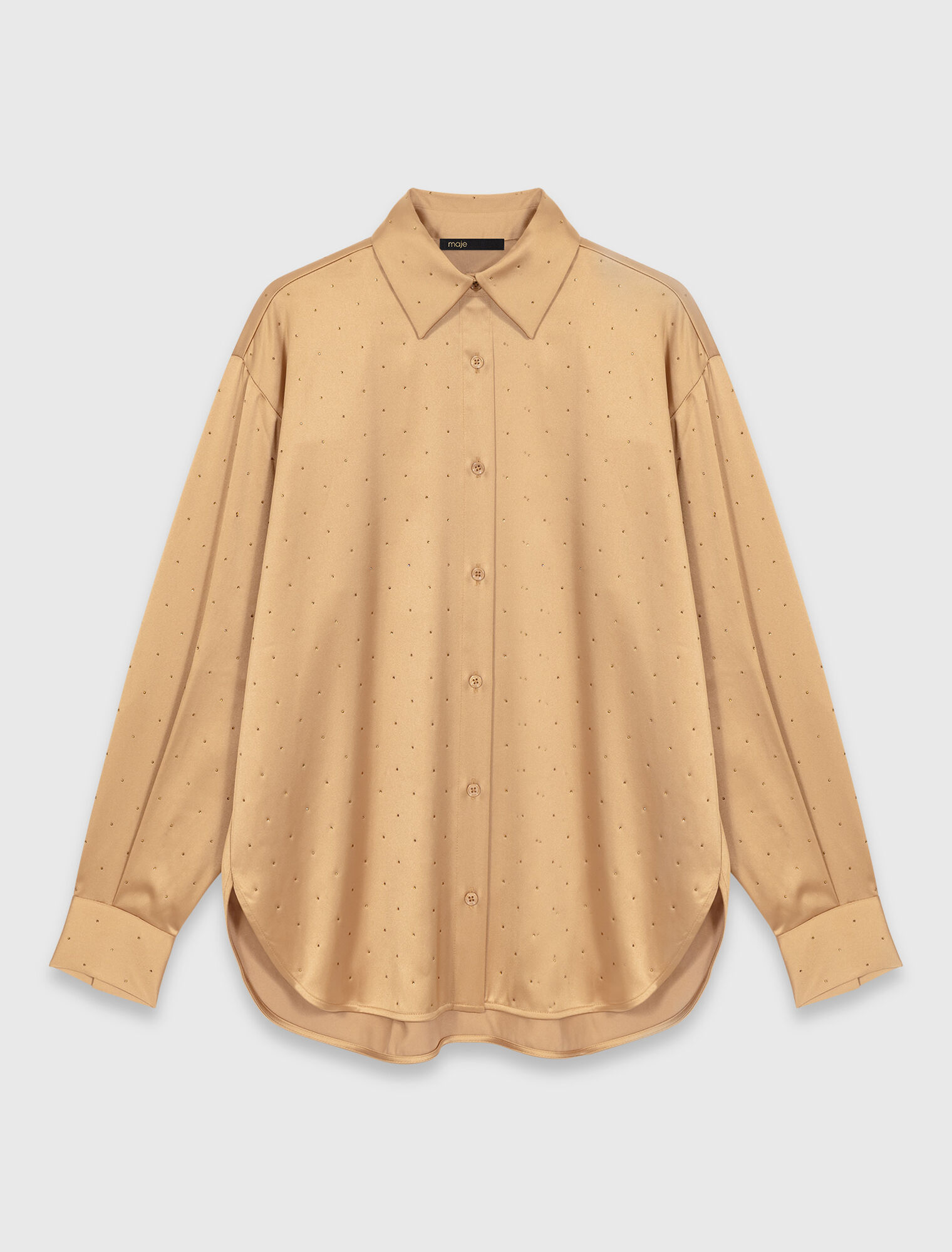 Satinhemd mit Strass