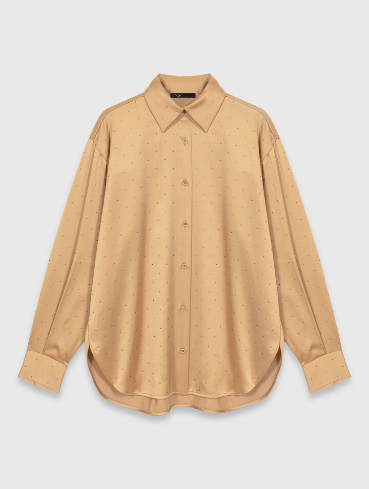 Satinhemd mit Strass