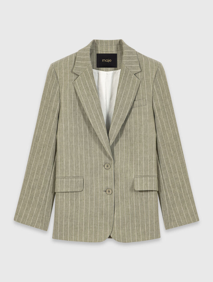 Blazer aus Leinenmischung