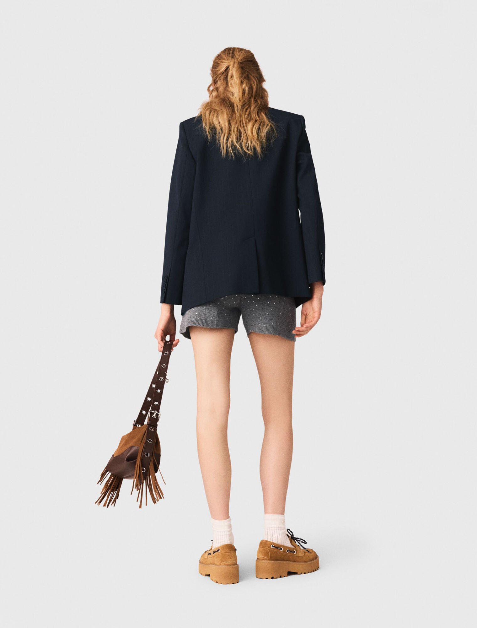 Shorts aus Strick mit Strass