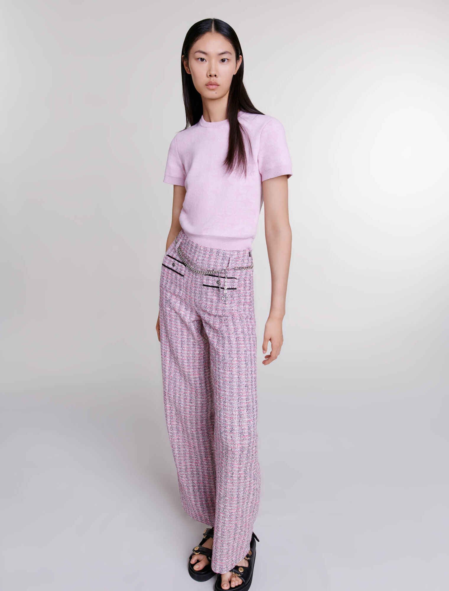 Weite Tweed-Hose