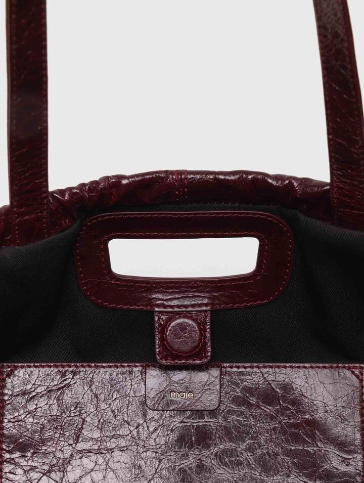 Tote-Tasche M aus Craquelé-Leder