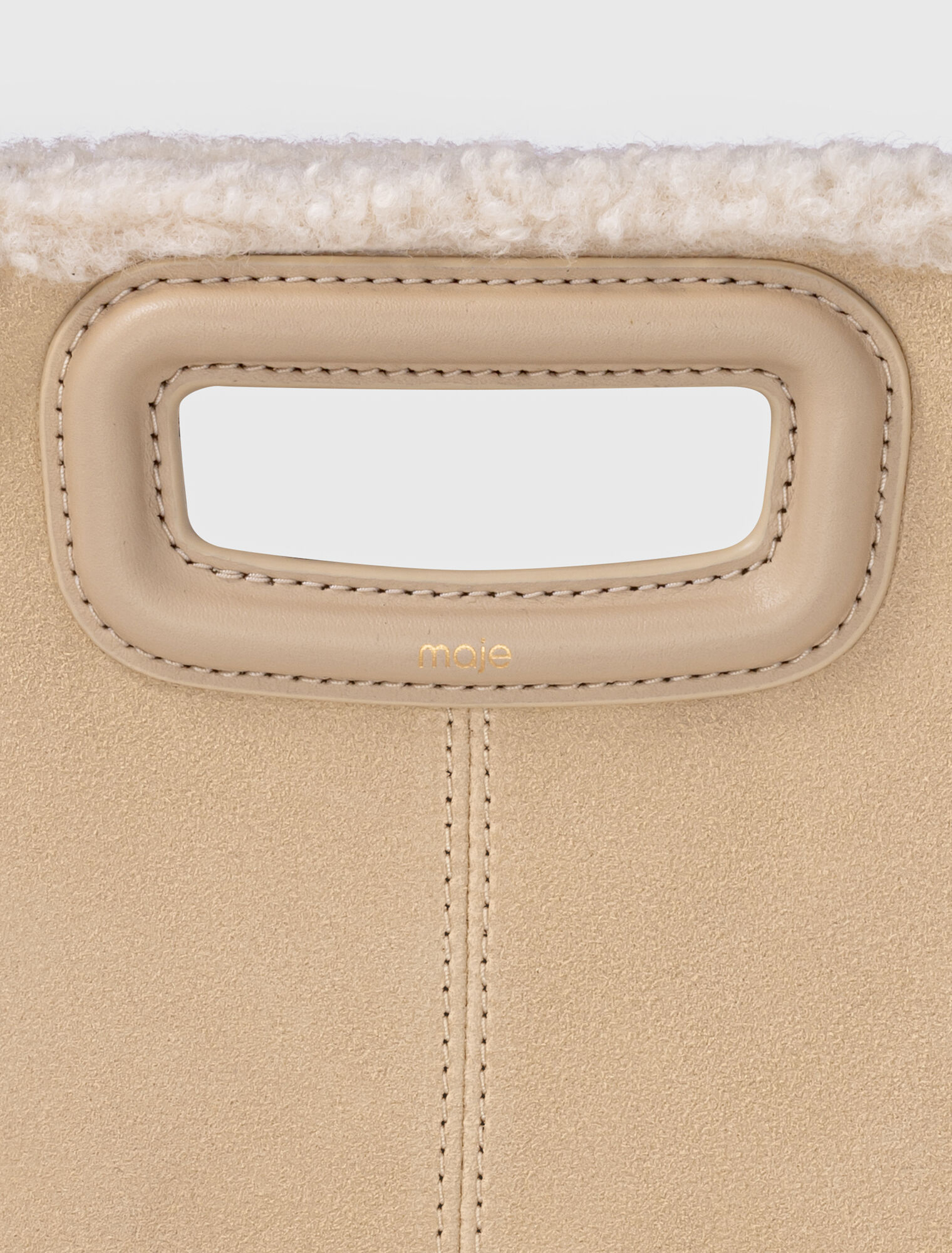 M-Tasche aus Velours und Felloptik