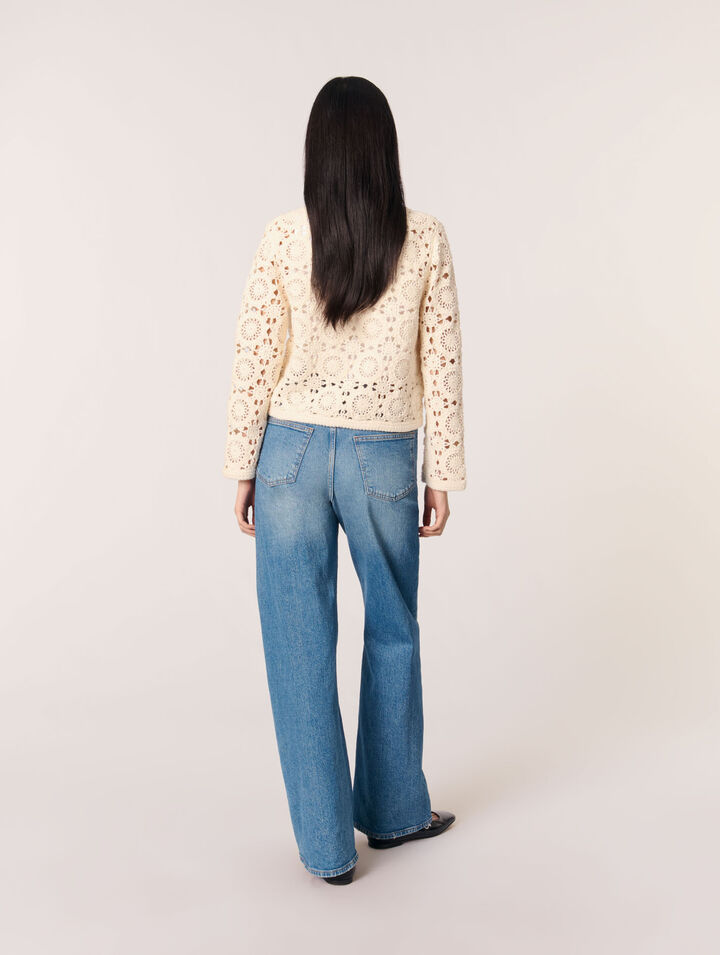 Kurzer gehäkelter Cardigan