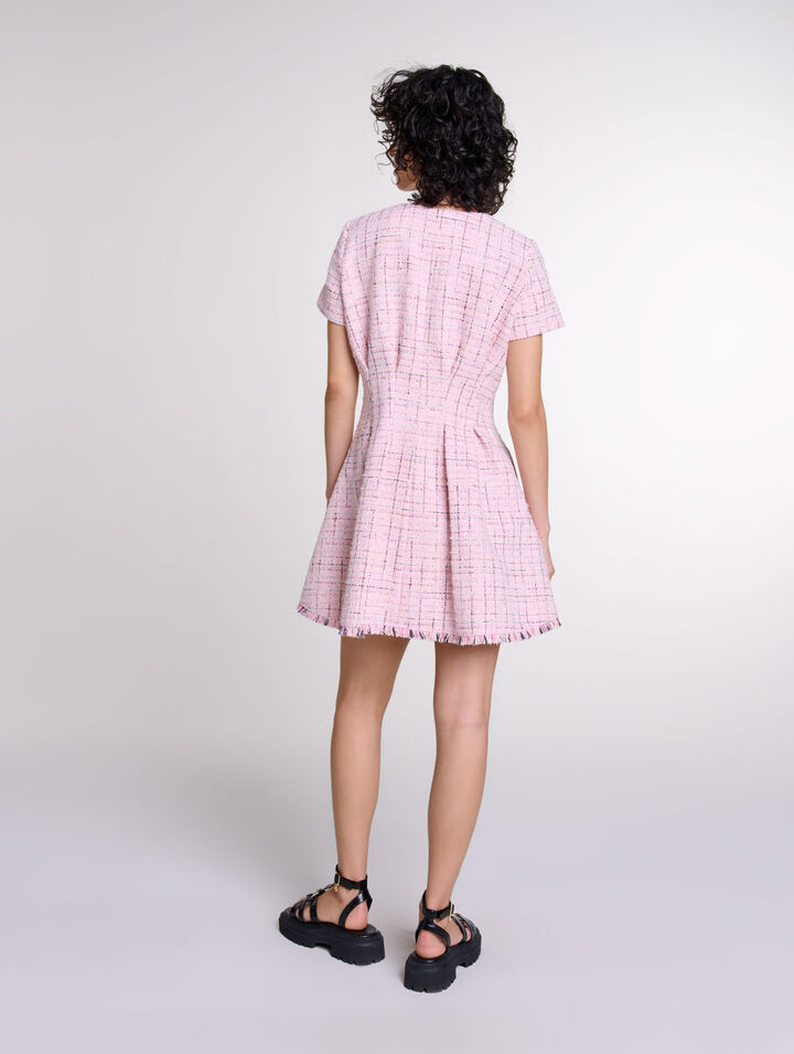 Kurzes Babydoll-Kleid aus Tweed
