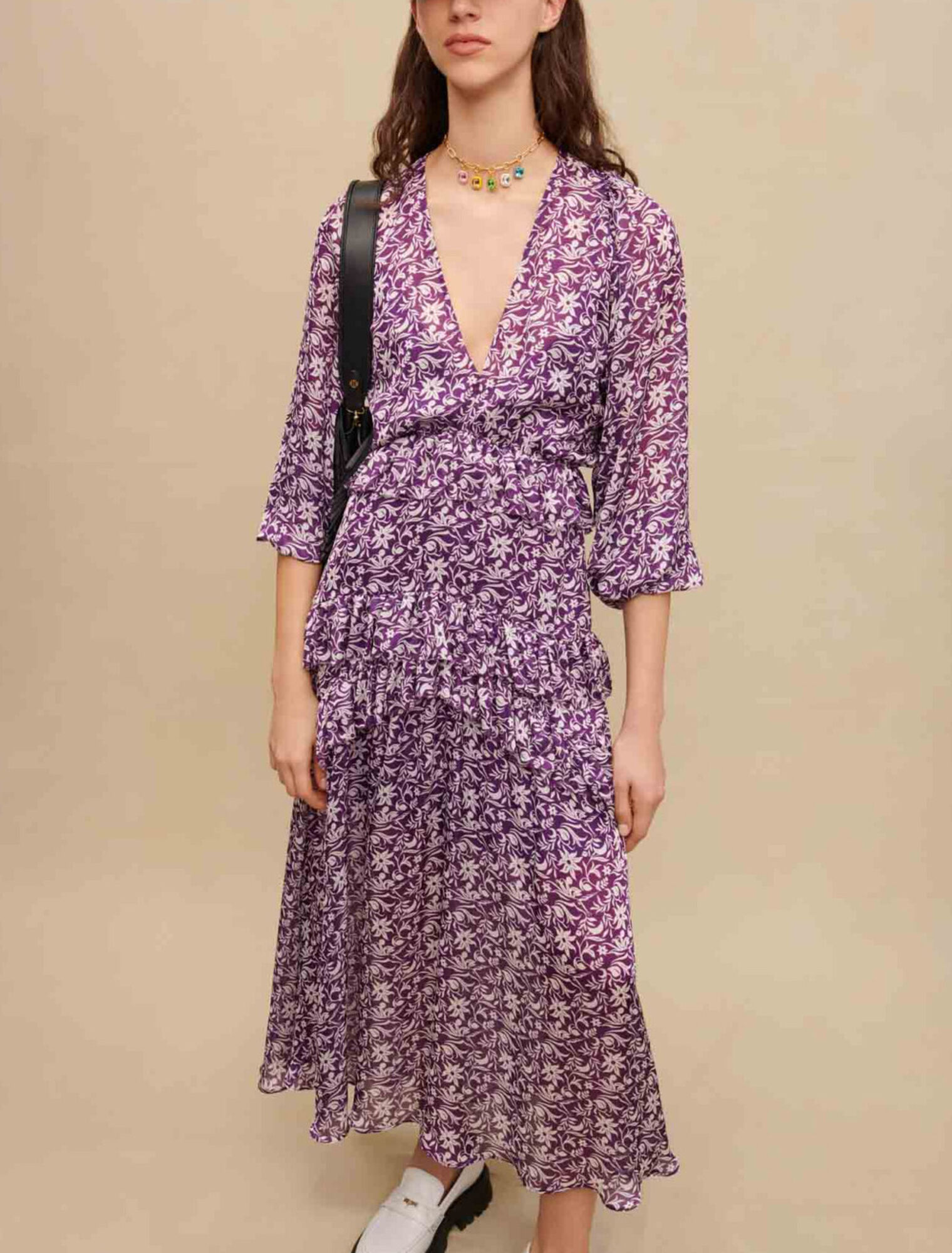Langes Kleid mit Blumenprint