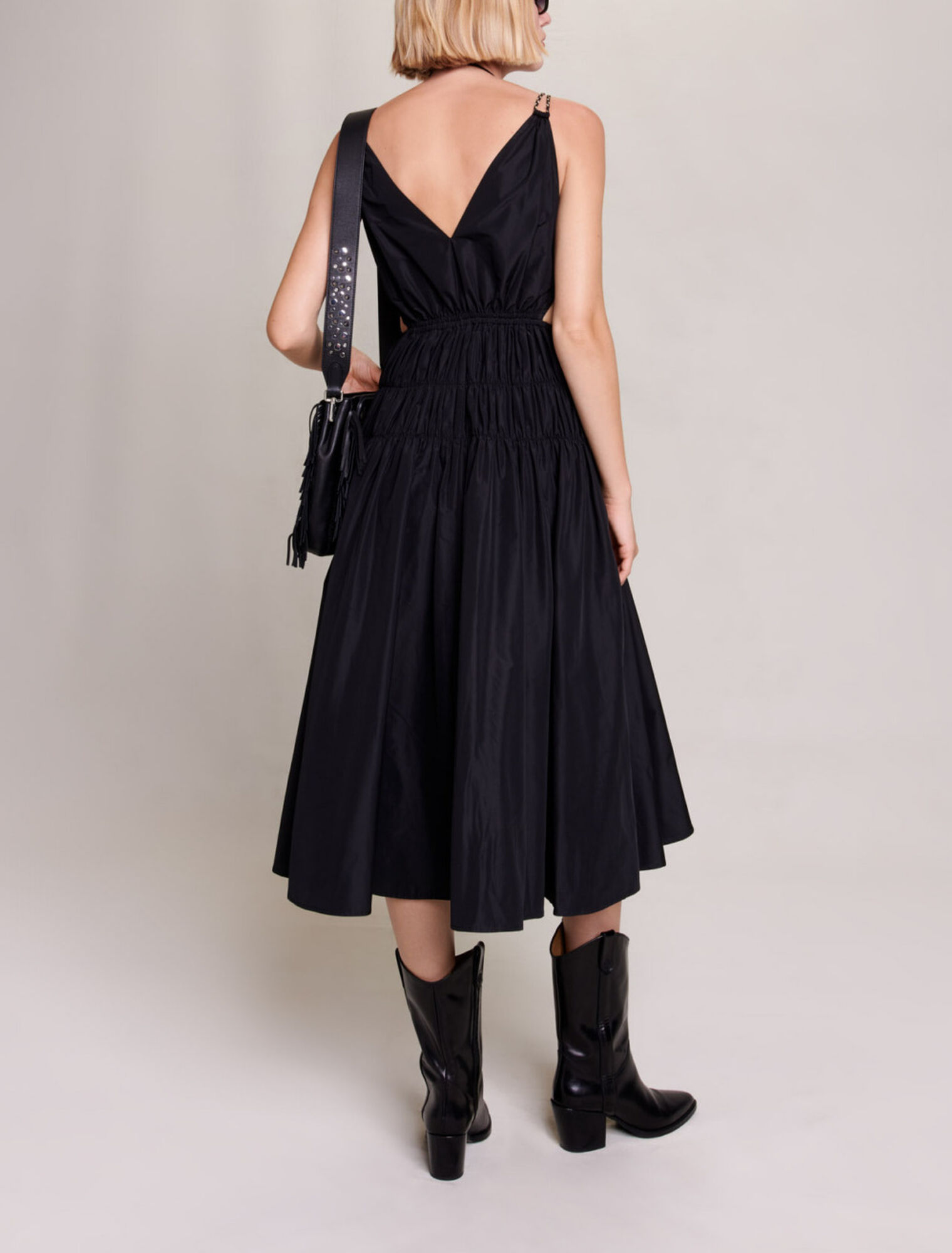 Taftkleid mit Cut-Out an der Taille