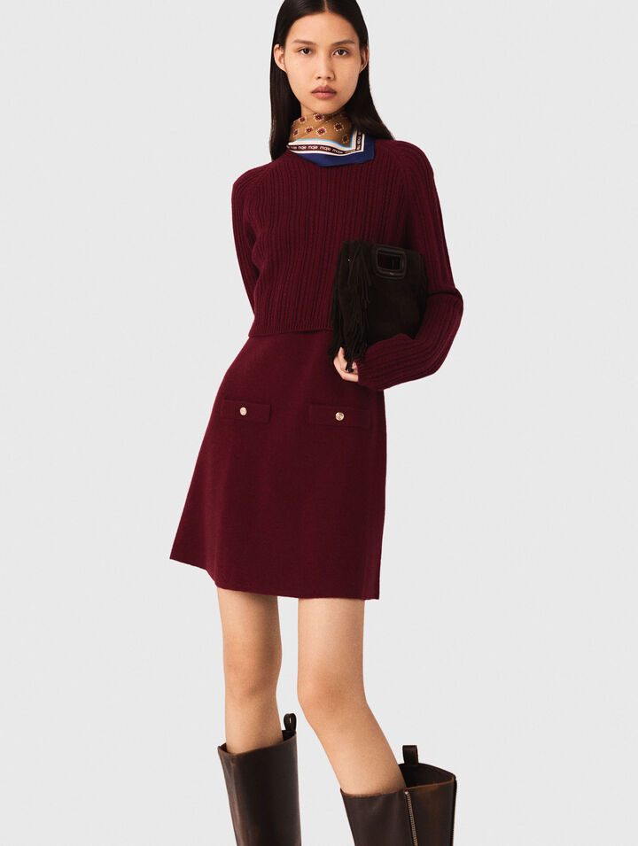 Strickkleid mit abnehmbarem Pulli
