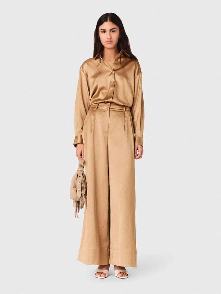 Satinhemd mit Strass