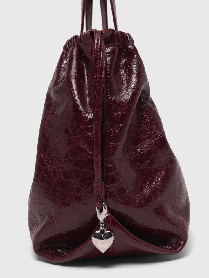 Tote-Tasche M aus Craquel&eacute;-Leder