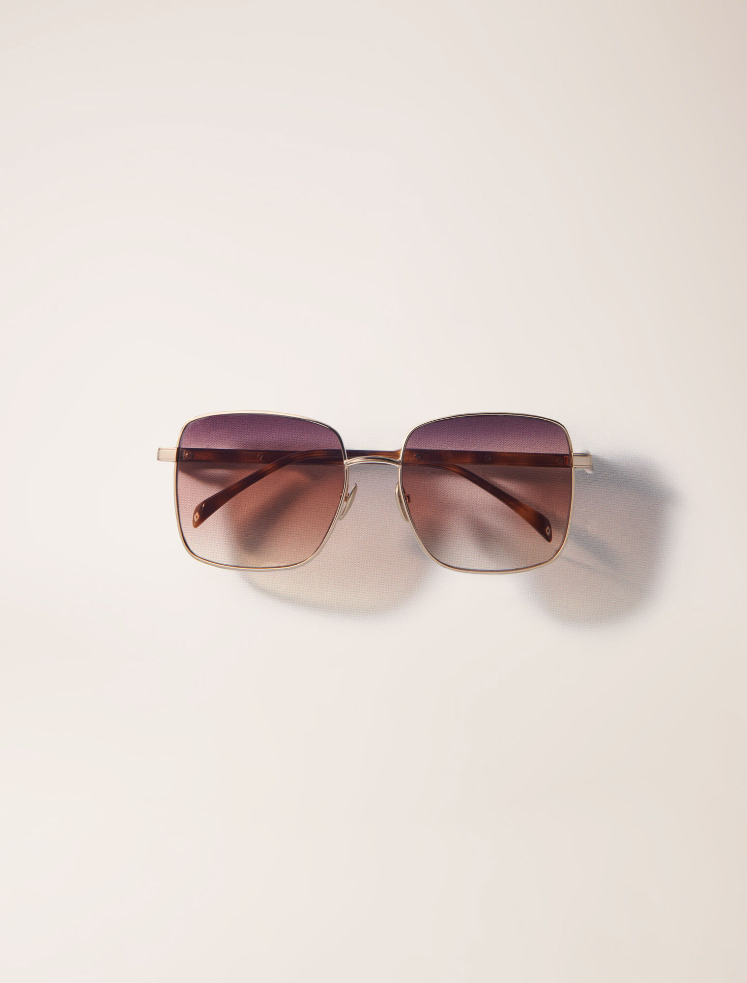 Eckige Sonnenbrille aus Materialmix