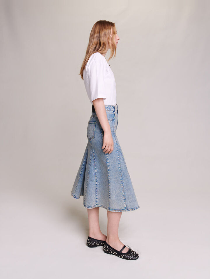Midi-Rock aus Denim