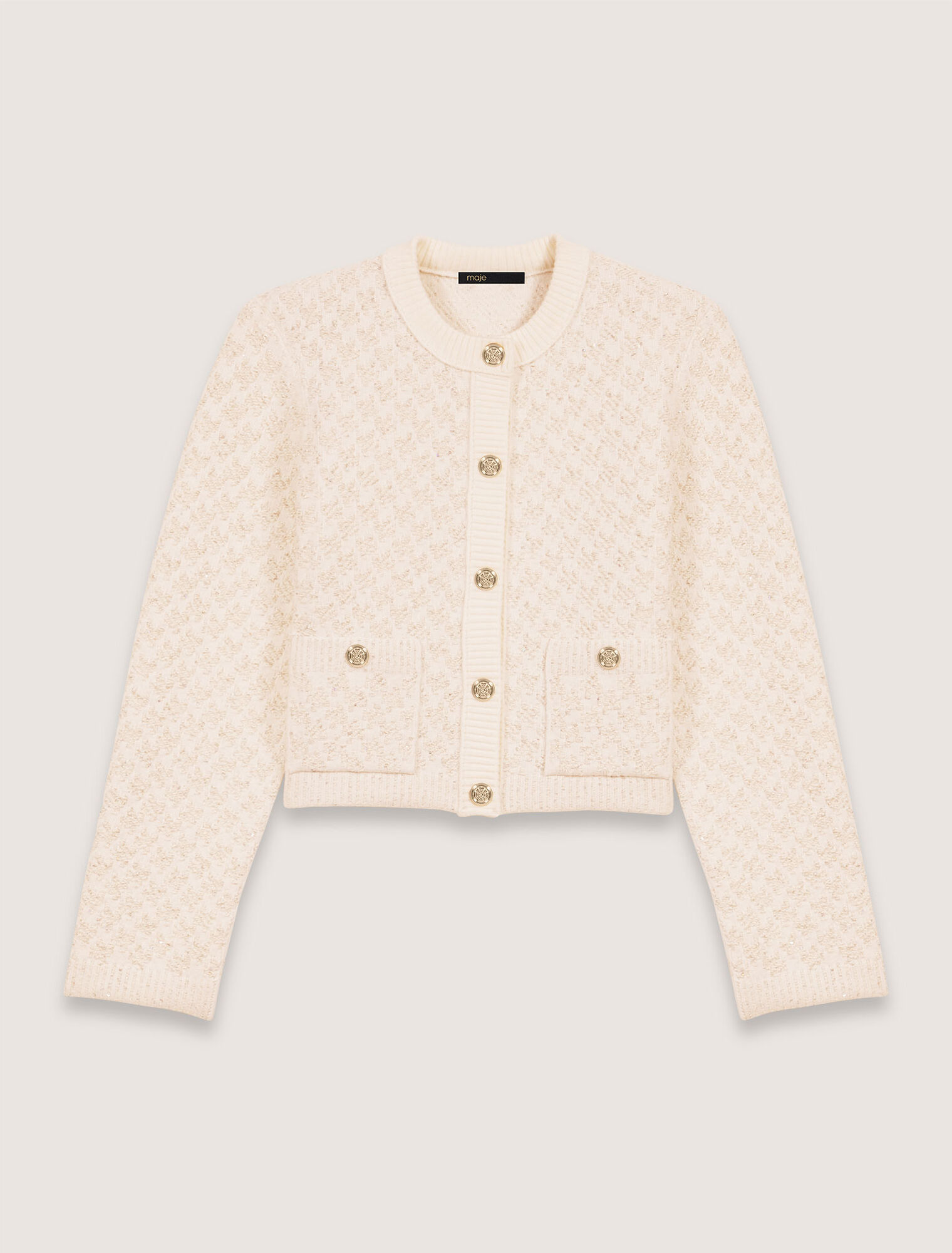 Kurzer Cardigan in Tweed-Optik