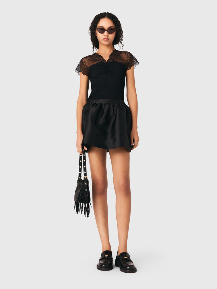 Spitzen Top aus Jersey