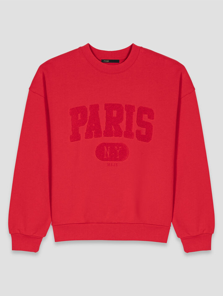 Sweatshirt mit Schriftzug PARIS NY