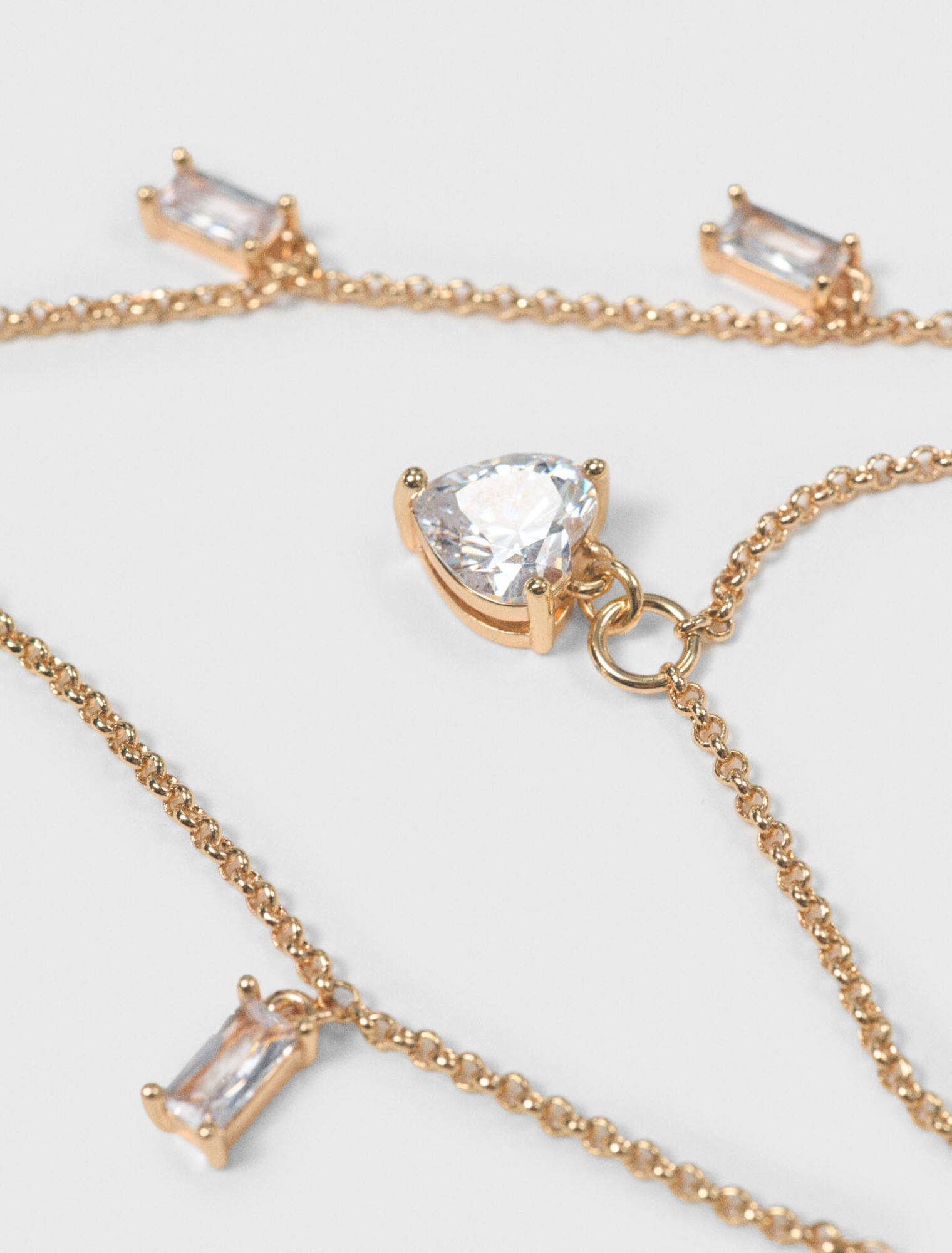 Doppelkette mit Strass-Anh&auml;ngern