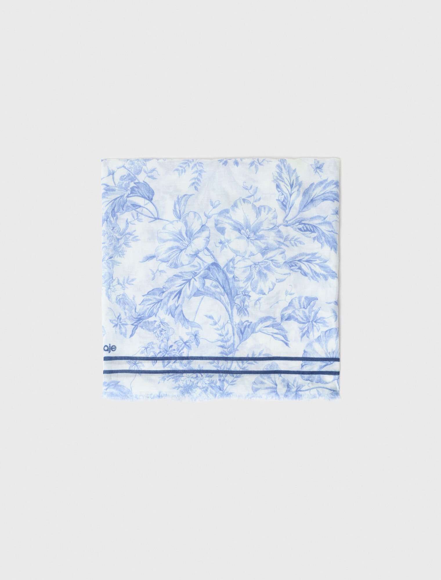 Schal aus Wollmix mit Blumenprint