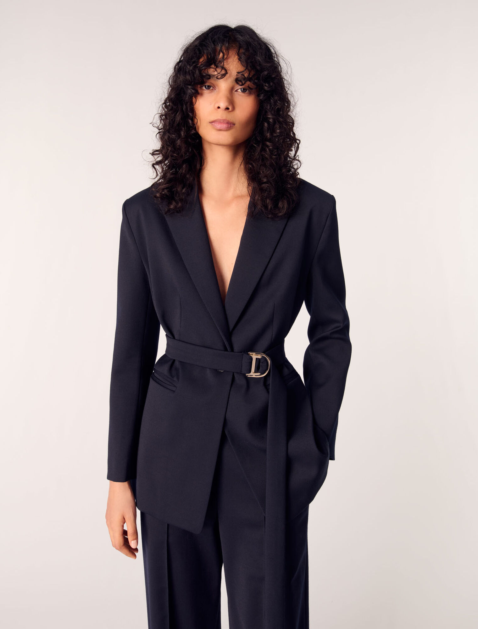 Kostümjacke mit plissiertem Rücken