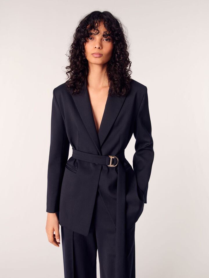 Kostümjacke mit plissiertem Rücken