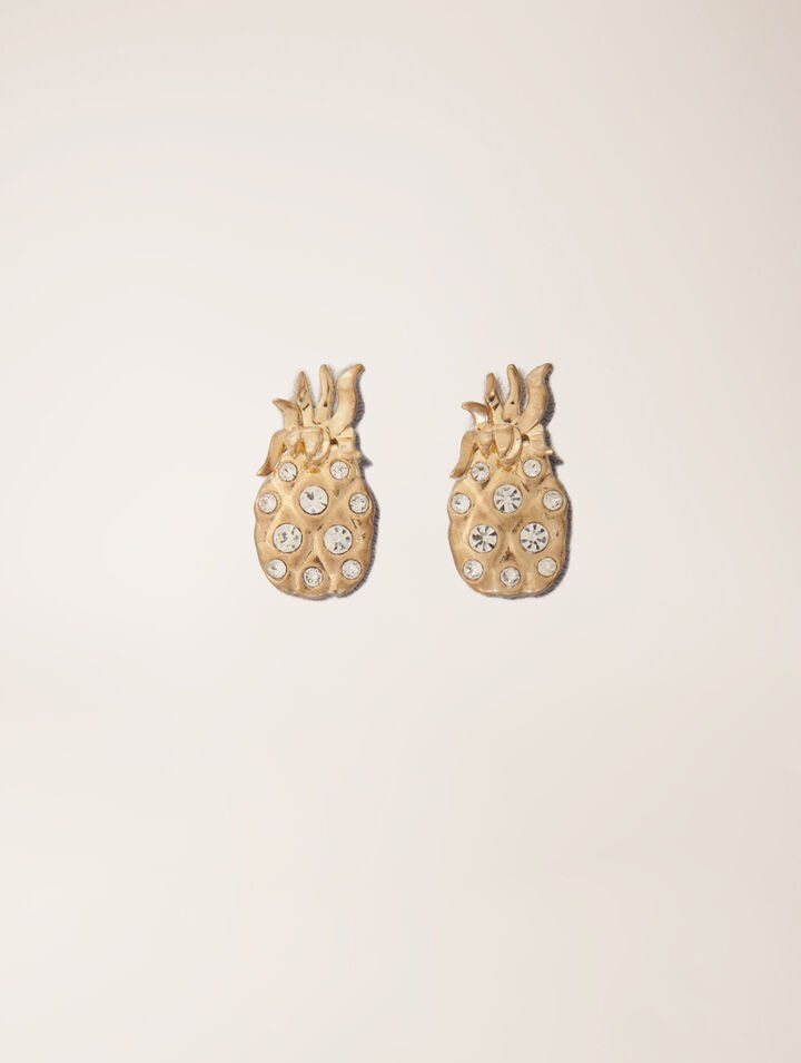 Ananas-Ohrringe mit Strass