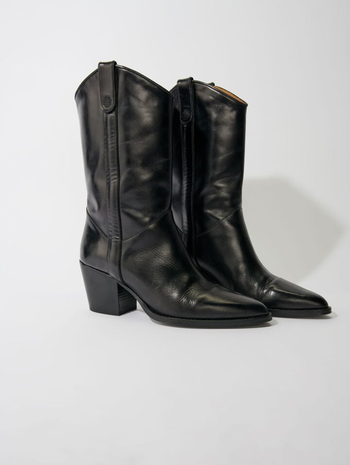 Lederstiefel mit Absatz