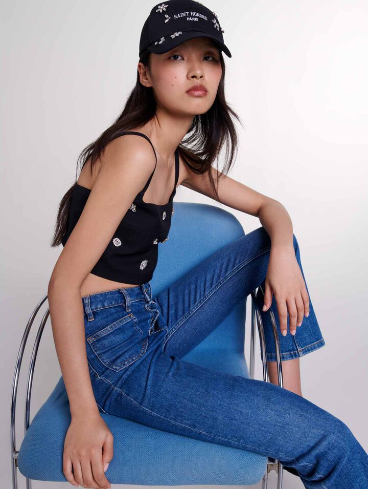 Crop-Top mit Strass