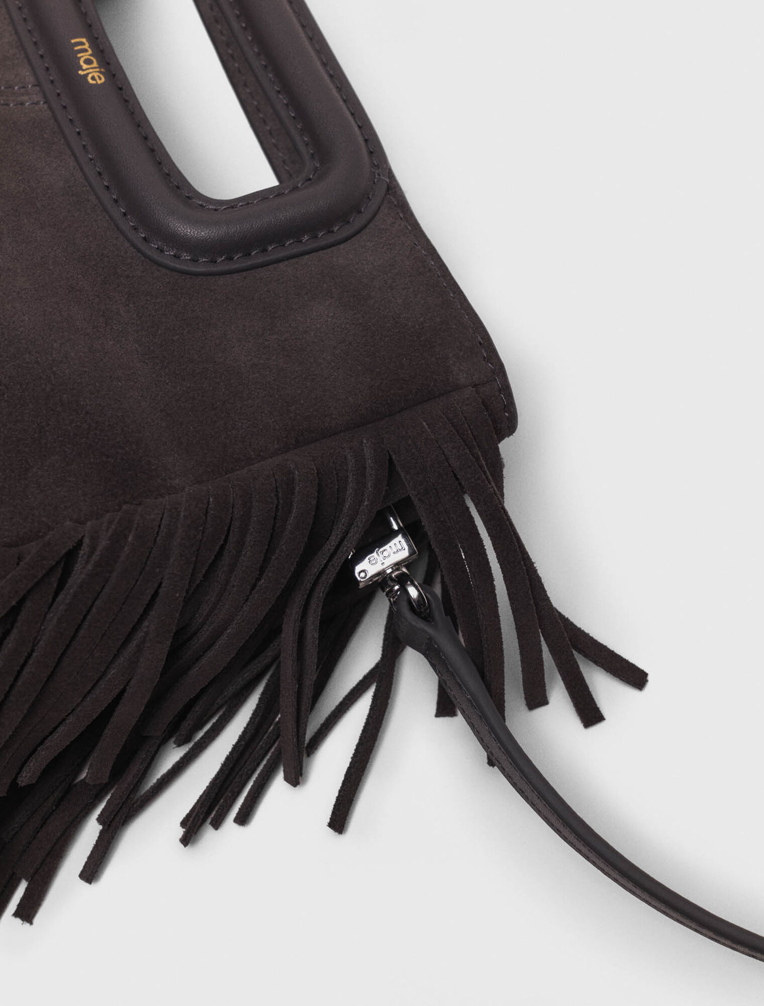 M-Tasche aus Wildleder mit Fransen