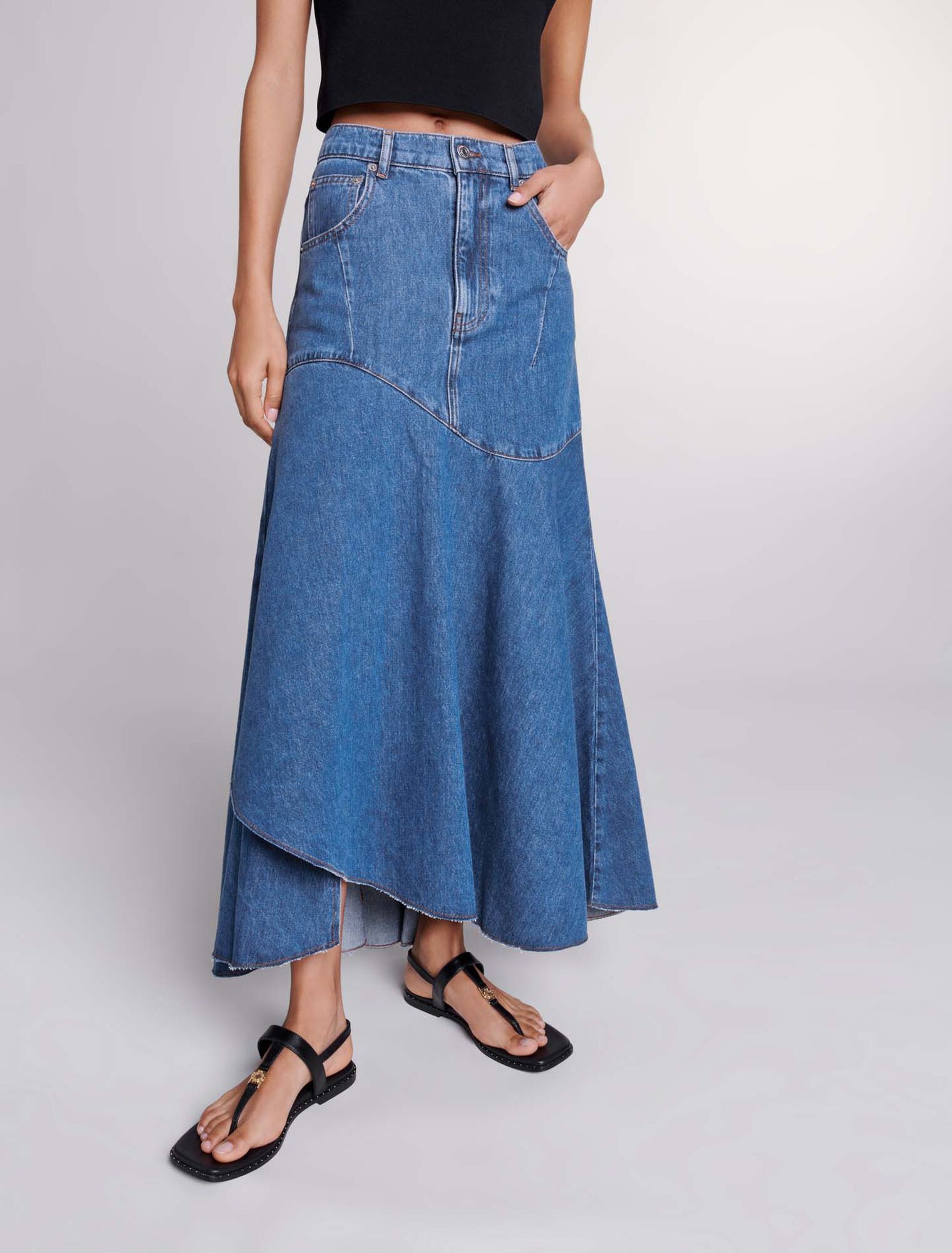 Asymmetrischer Jeansrock