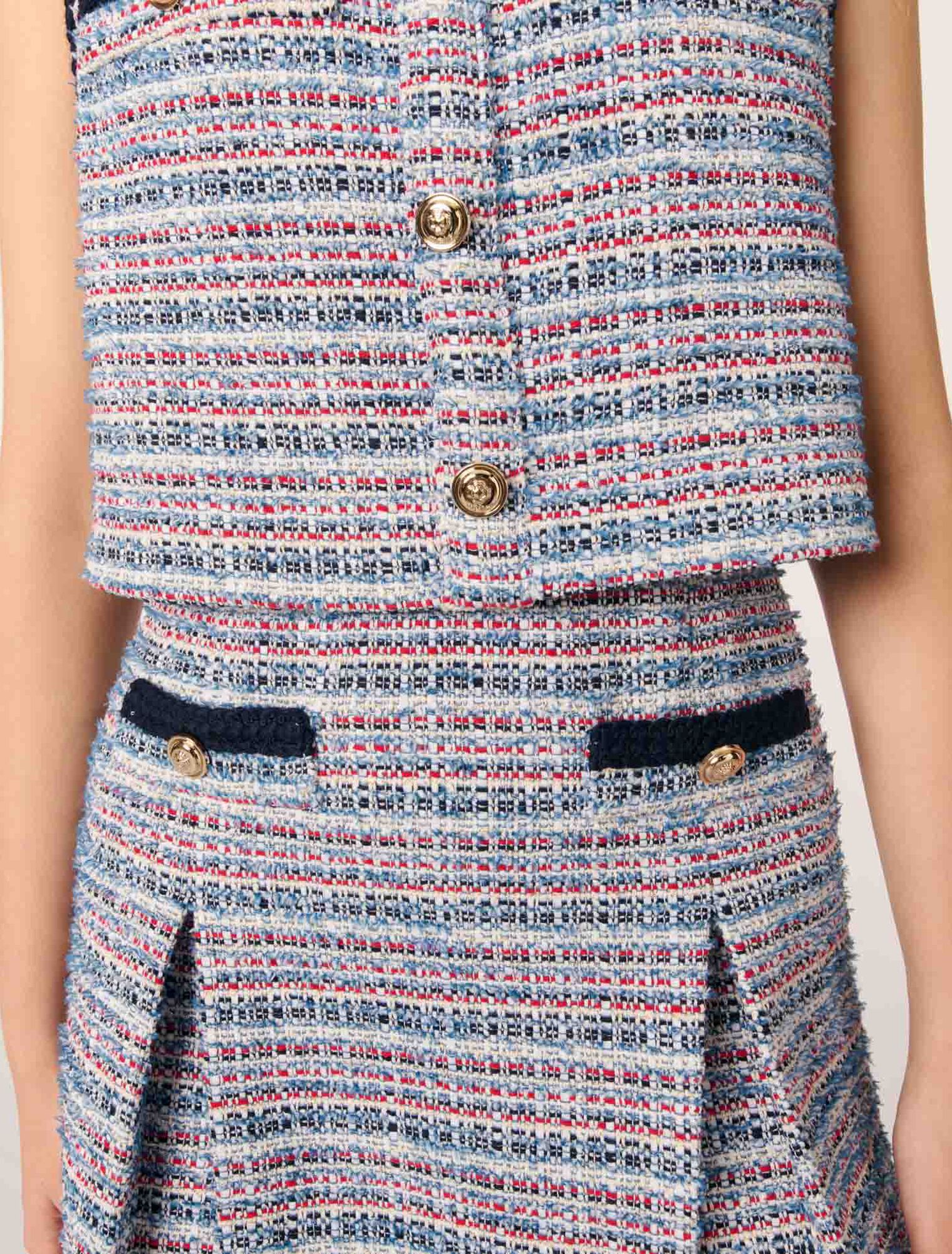 Kurzes 2-in1-Kleid aus Tweed