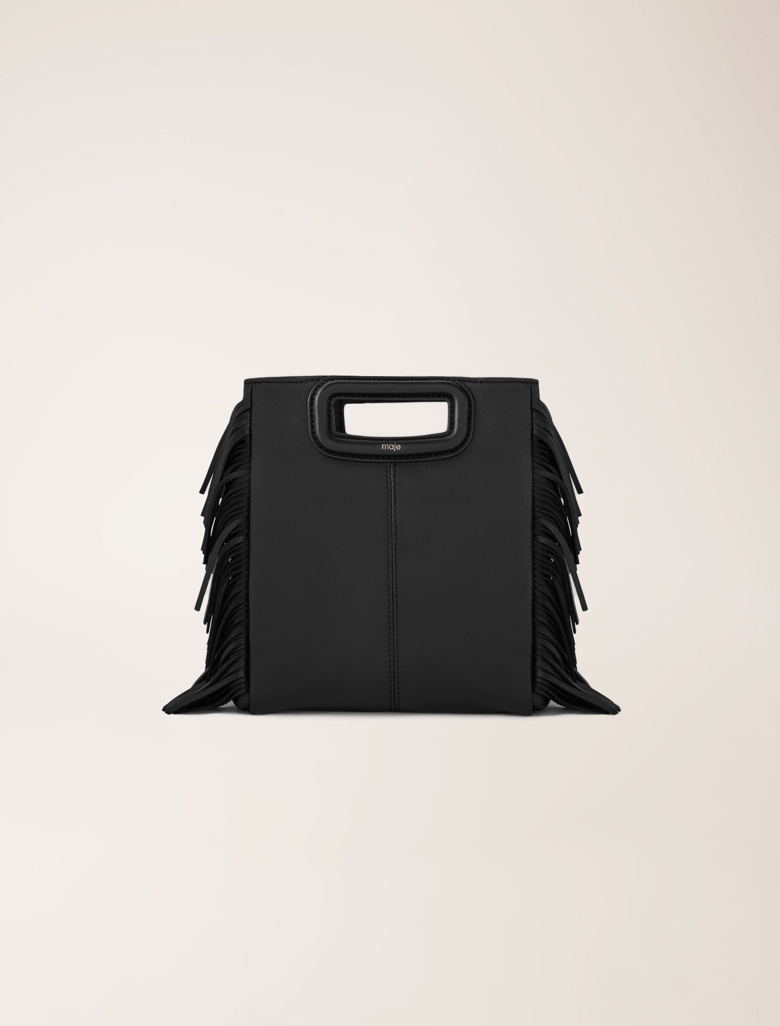 M-Tasche aus Glattleder mit Fransen