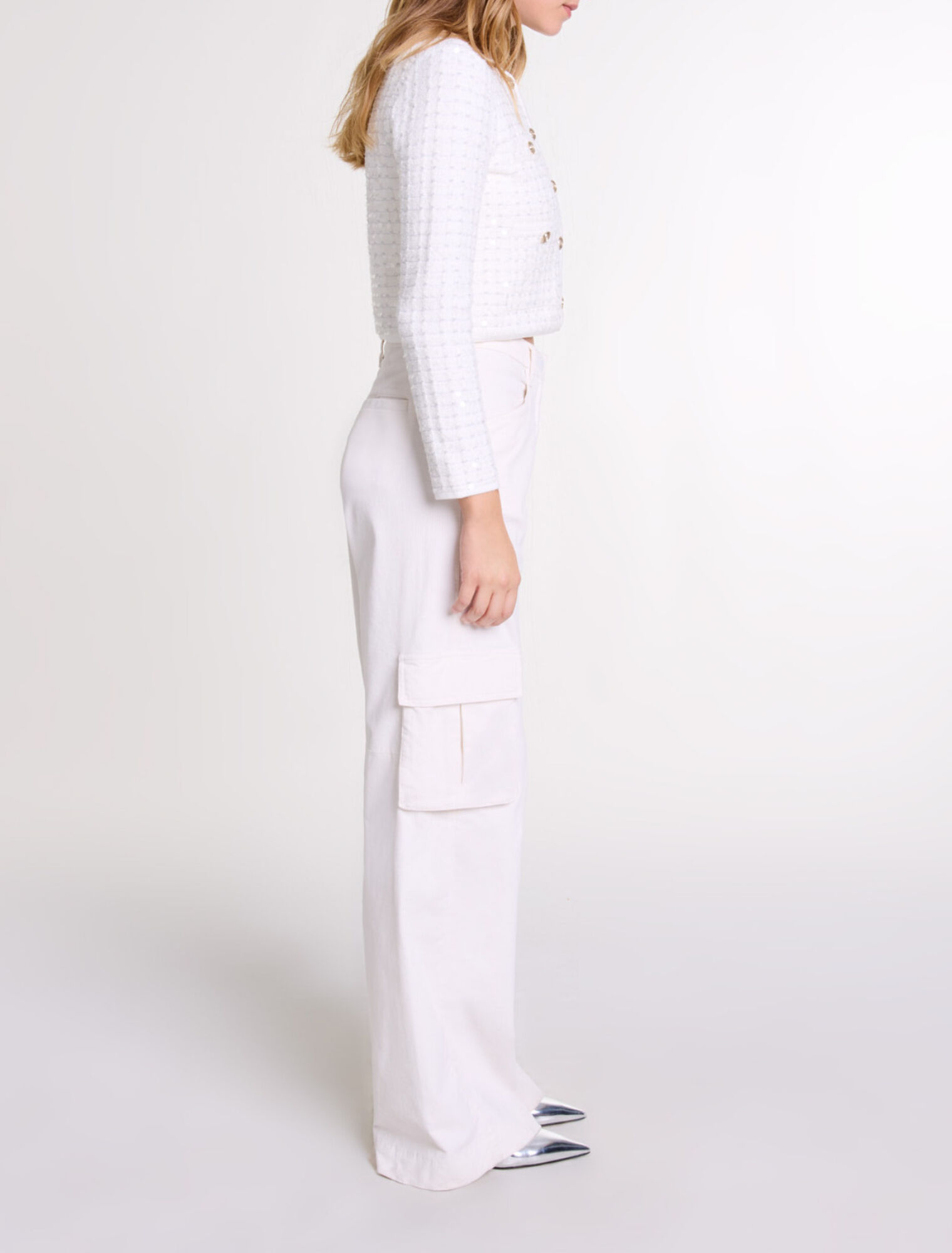 Strickcardigan mit Pailletten