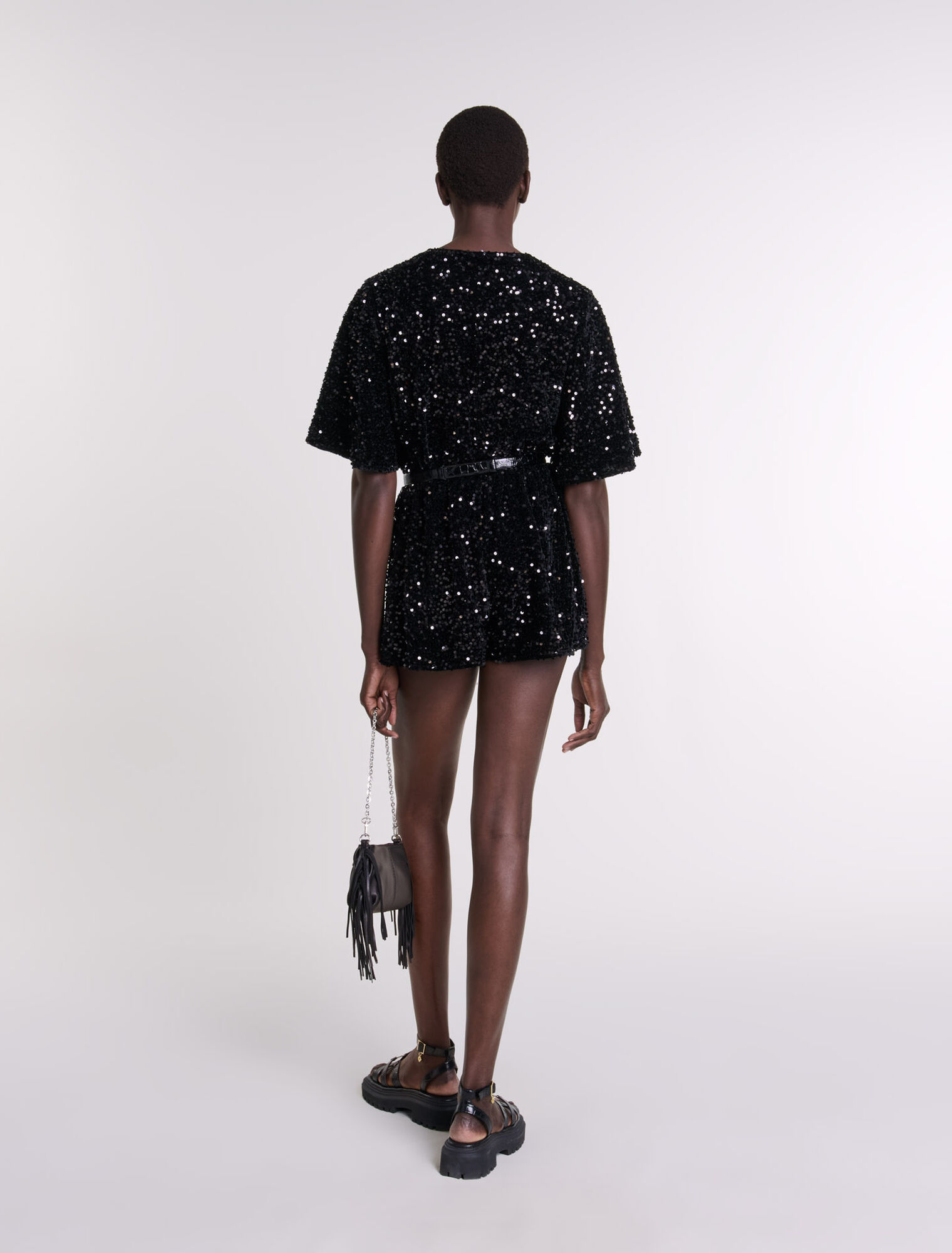 Overall aus Samt mit Pailletten