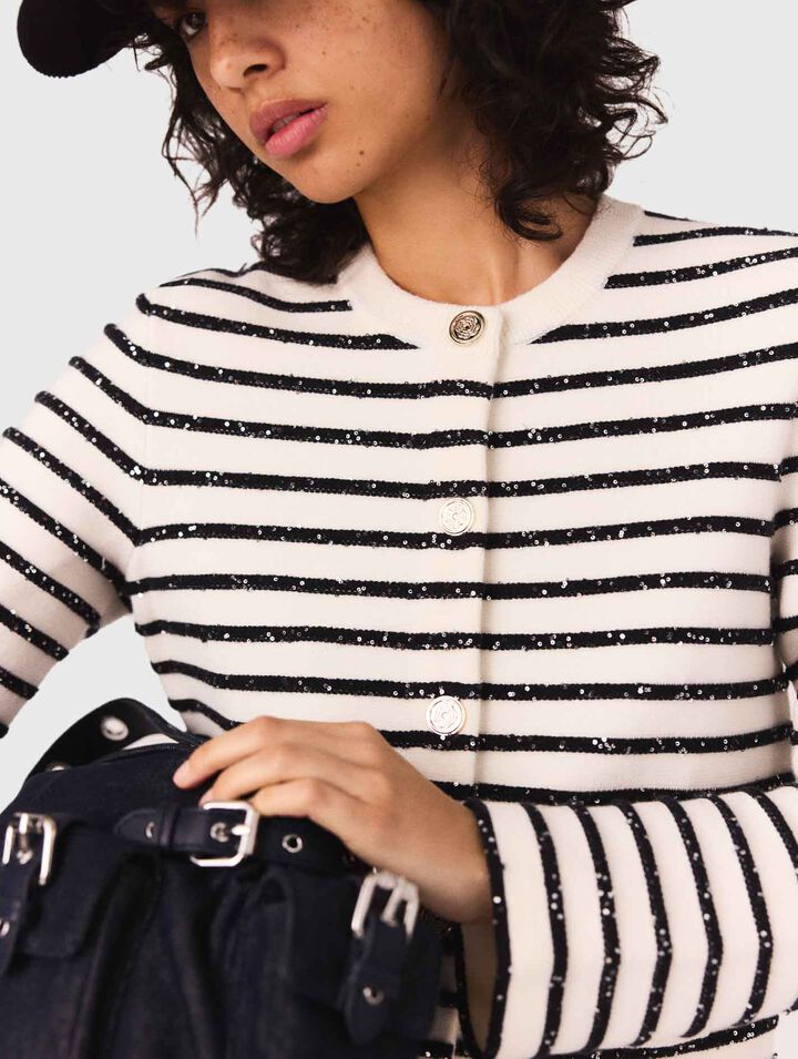 Cardigan aus Wolle mit Druckknöpfen