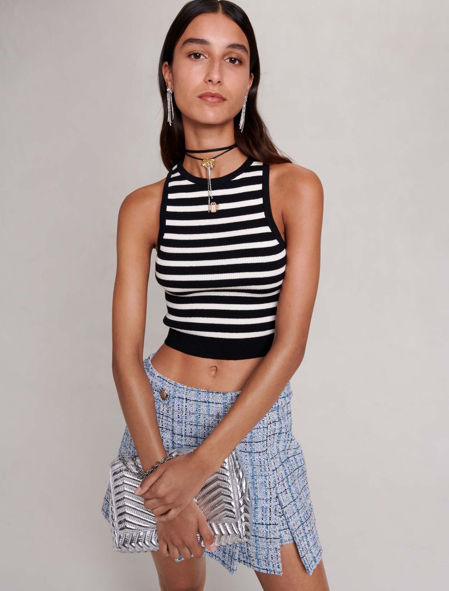 Kurzes gestreiftes Top