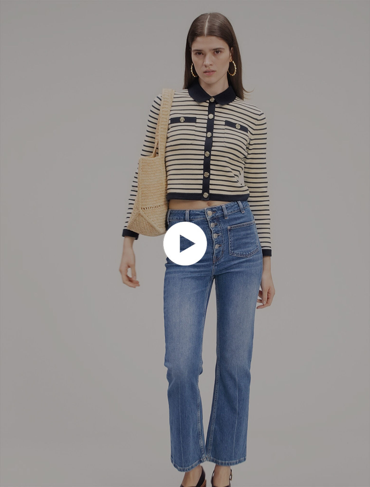 Kurzer Rippstrick-Cardigan