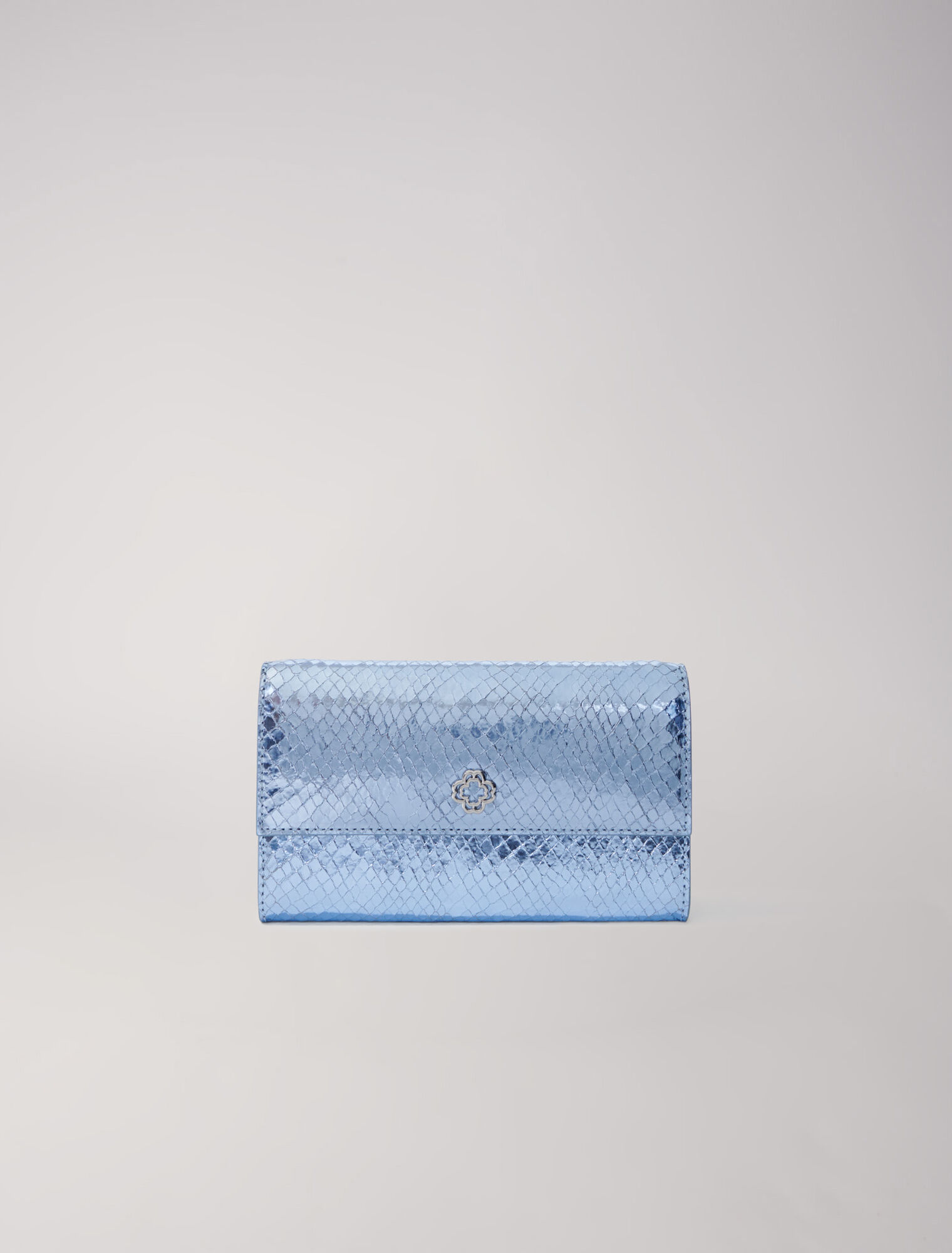 Clutch aus Leder mit Pythonprägung