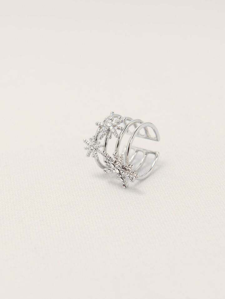 Fingerring mit Strass-Sternen