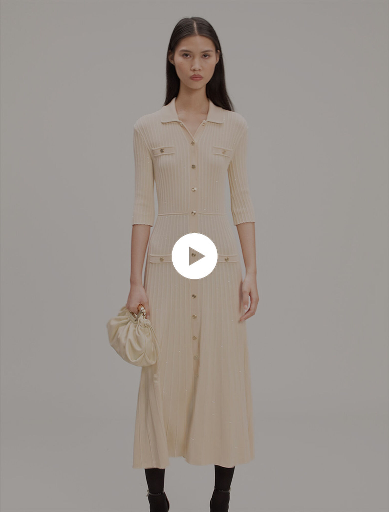 Midi-Strickkleid mit Pailletten