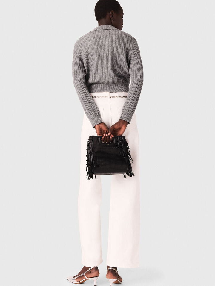 Cardigan mit Strass-Kragen