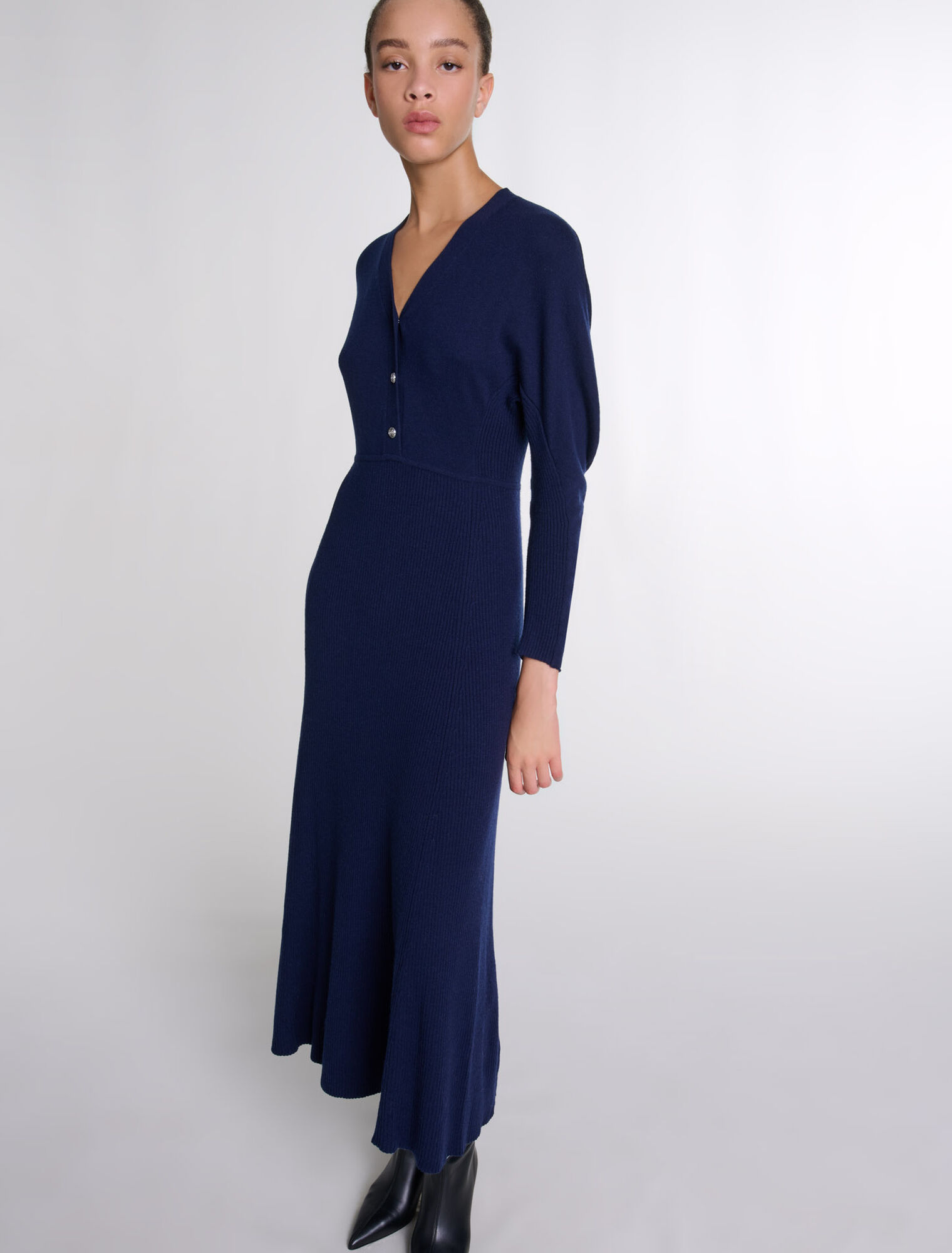 Langes Strickkleid