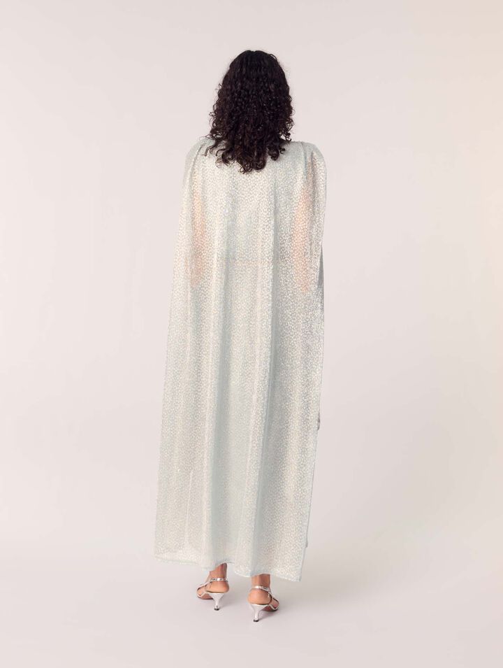 Langes Cape-Kleid aus Lurex