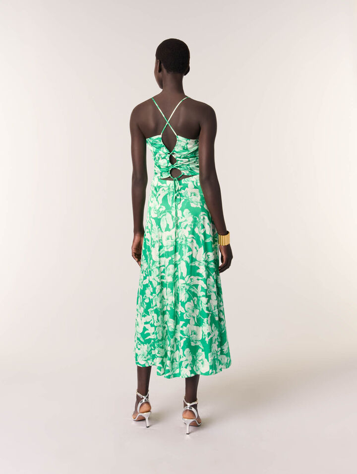Langes bedrucktes Kleid
